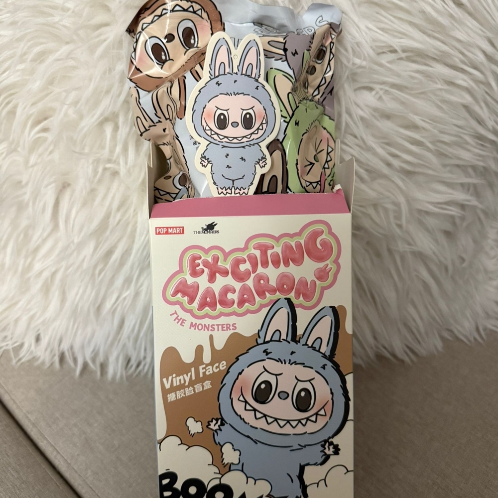 Pop Mart Labubu The Monsters Tasty Macarons Sea Salt Cocount Vinyl Plush (Blue)